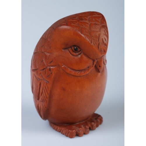 337 - A Japanese carved Netsuke in the form of an owl