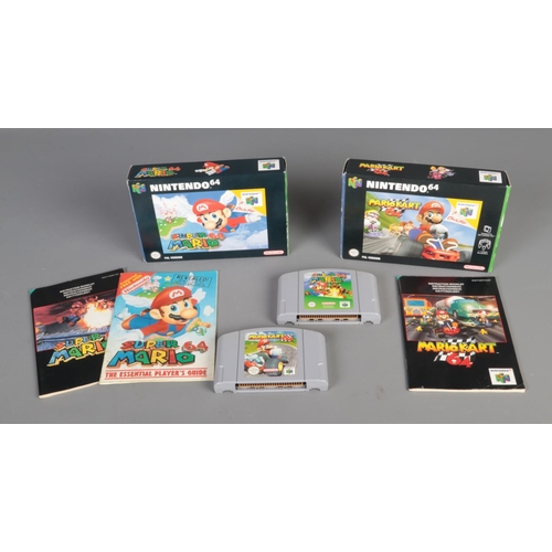 343 - Boxed Super Mario 64 and Mario Kart 64 video games for the Nintendo 64 (N64). Both games PAL Version... 