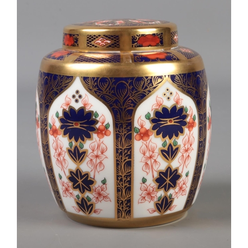 351 - A Royal Crown Derby Imari ginger jar. 1128 pattern, 11.5cm. First quality 1995