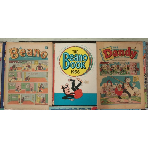 213 - A 1966 Beano Book along with a collection of Beano and Dandy magazine. Magazines includes two 1963 e... 