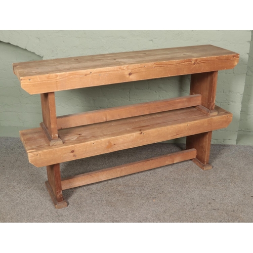 489 - Two large pine benches.

Hx46cm
Wx150cm
Dx35cm