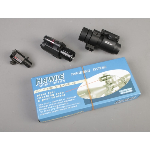 103 - A Hawke Sport Optics Scope Mount Laser Kit along with another red dot scope.