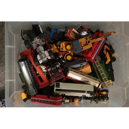 202 - A box of diecast and other model vehicles including Corgi, Matchbox, Welly, Teamsterz and Realtoy ex... 