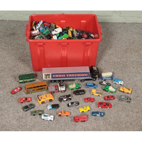 204 - A box of diecast and other model vehicles including Corgi, Matchbox and Realtoy examples.