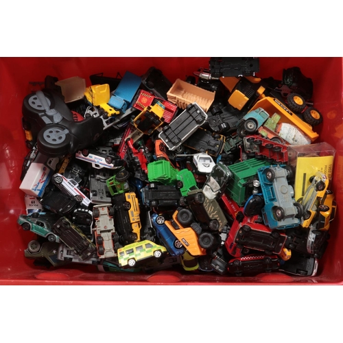 204 - A box of diecast and other model vehicles including Corgi, Matchbox and Realtoy examples.