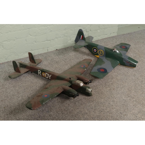 257 - Two RAF radio control model airplanes to include Armstrong Whitworth Whitley Mark 5 and Martin Baker... 