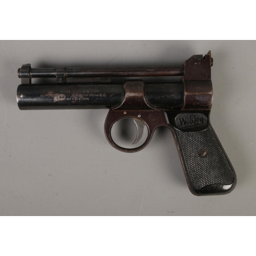 406 - A Webley & Scott The Webley Junior .177 cal air pistol featuring  chequered grips. CANNOT POST OVERS... 