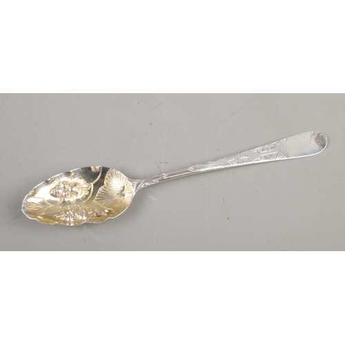 433 - A Georgian silver Hester Bateman berry spoon hallmarked London 1782. Total weight 51g.