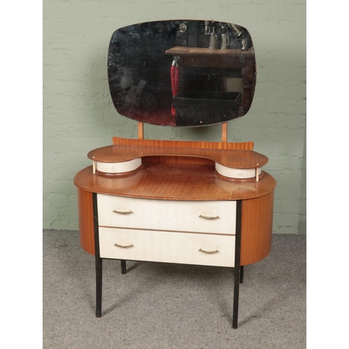 450 - A retro teak part painted dressing table.