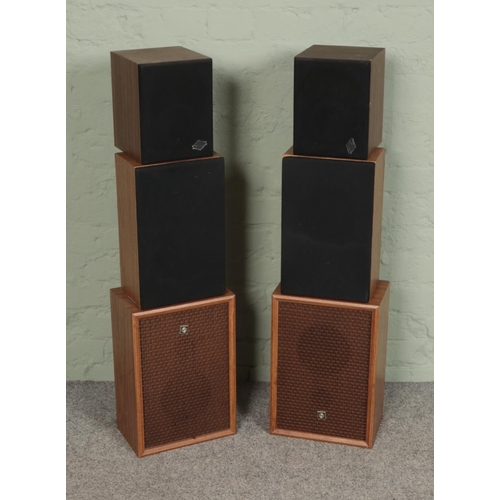 156 - A collection of six speakers including Sanyo examples.