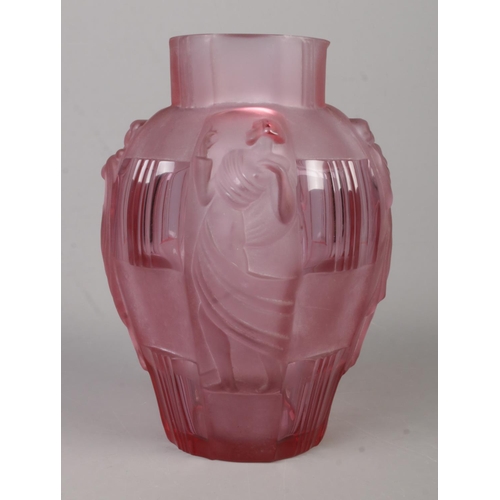 26 - An Art Deco Ingrid glass vase, attributed to Artur Pleva for Curt Schlevogt. Height 24.5cm.
