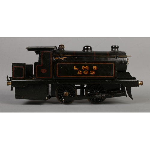 39 - A Bowman Models 0-4-0 live steam locomotive, LMS 265. In original pine box, No. 265.