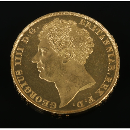 77 - A George IV gold two pound proof coin, 1823. 15.99g.