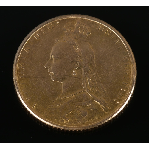 78 - A Victoria gold full sovereign, 1891. 7.99g.