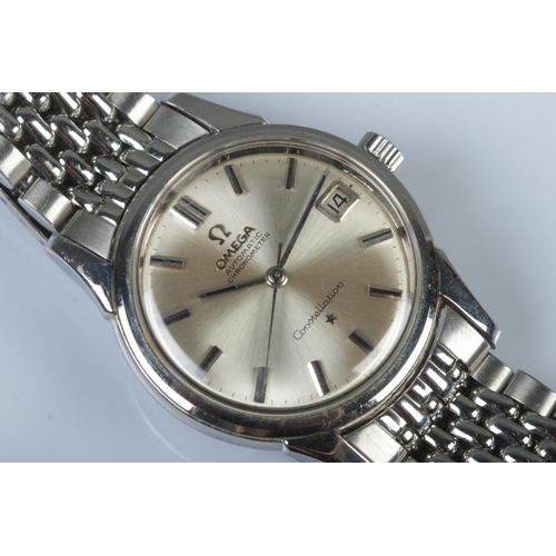 86 - A gents stainless steel Omega Constellation automatic wristwatch. With centre seconds, baton markers... 