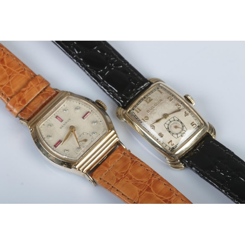 90 - Two ladies manual wristwatches. Includes Bulova and a 10ct rolled gold Benrus example with paste set... 