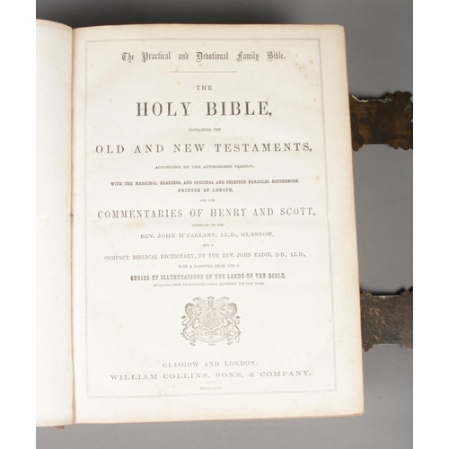 170 - A leather bound William Collins and Sons, Glasgow family bible.