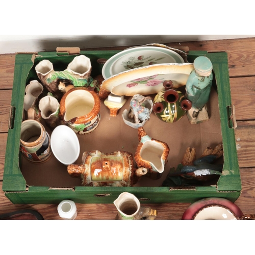 298 - A box of assorted ceramics to include Hornsea Fauna, Hammersley, Slyvac, Eichwald pipe rack, etc.