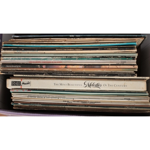 378 - Three boxes of records. Includes Status Quo, Barry Manilow, Diana Ross, etc.