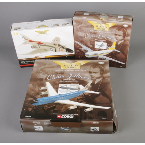 381 - Three boxed Corgi Aviation Archive scale diecast models: US Modern Warfare McDonnell 4-FJ Phantom (A... 