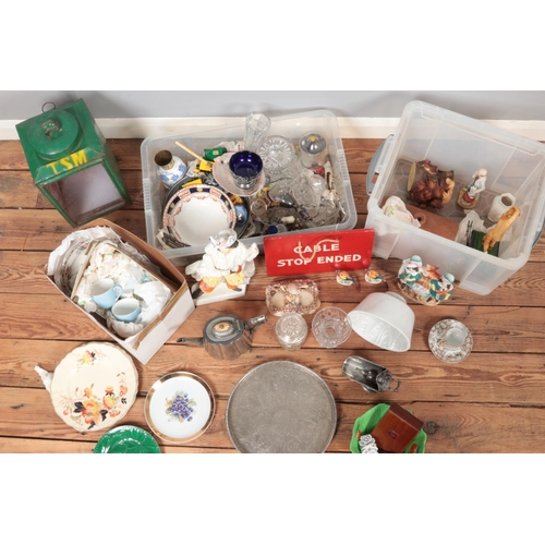 348 - A quantity of mixed collectables including various cut glass items, silver plate, ceramic bowls and ... 