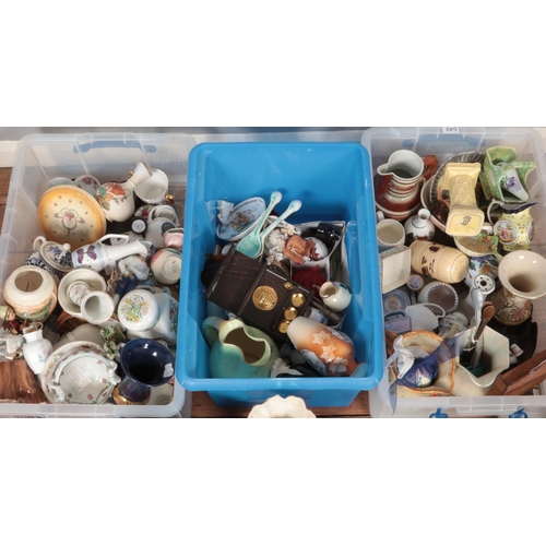 358 - Three large boxes of mixed ceramics. Including Hornsea figures, Burleighware, vases, Aynsley, contin... 