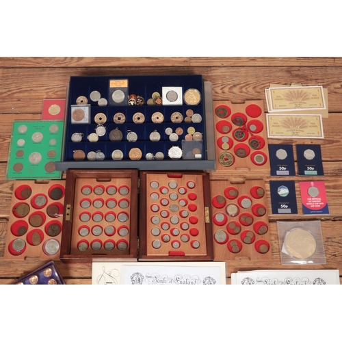 375 - A large collection of coins, tokens and banknotes, to include GB, world and reproduction examples. C... 