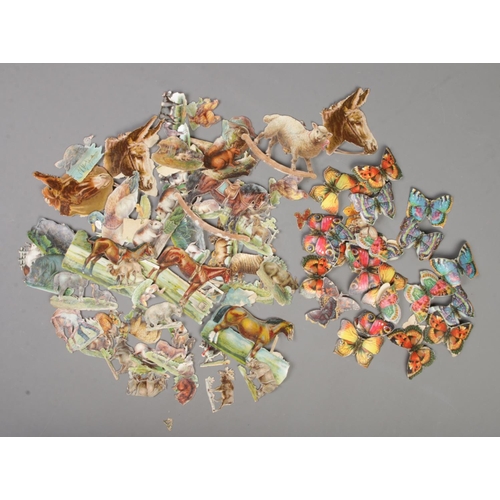 407 - A large quantity of Victorian scraps of butterflies and other animals