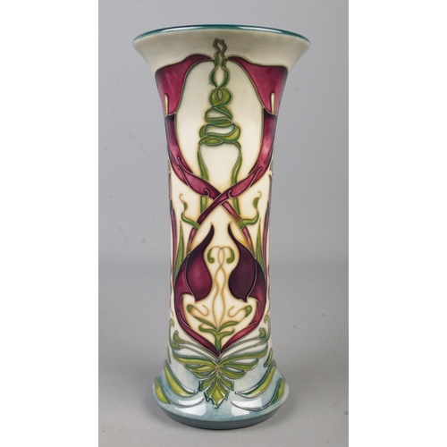 113 - A Moorcroft pottery vase decorated in the Peace Lily pattern by Sarah Cowan. Date cypher for 2003. S... 