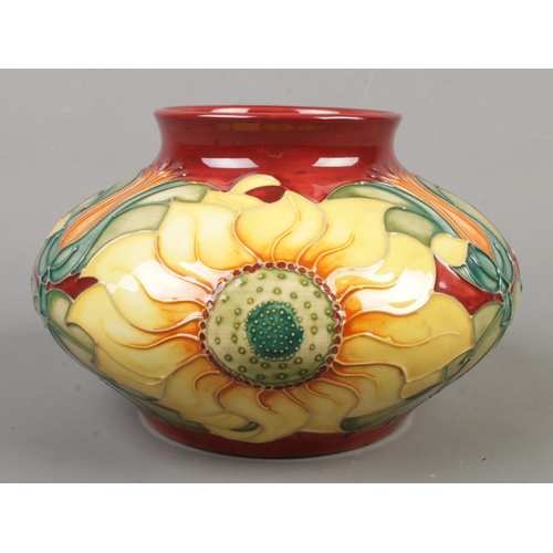 14 - A Moorcroft pottery vase decorated in the Inca Sunflower pattern by Rachel Bishop. Date cypher for 1... 