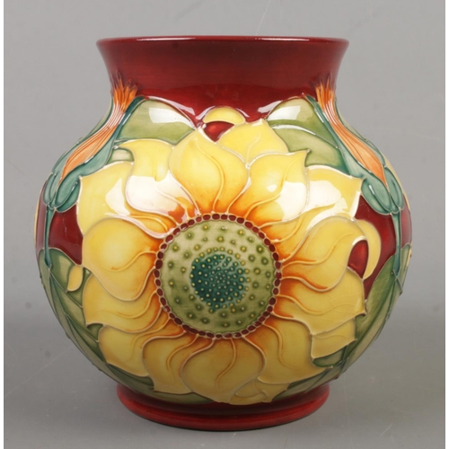 4 - A Moorcroft pottery vase decorated in the Inca Sunflower pattern by Rachel Bishop. Date cypher for 1... 