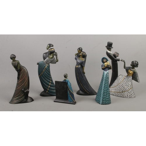 78 - A collection of six Parastone 'Mahogany Princess' resin figures, to include 'The Wish' example.