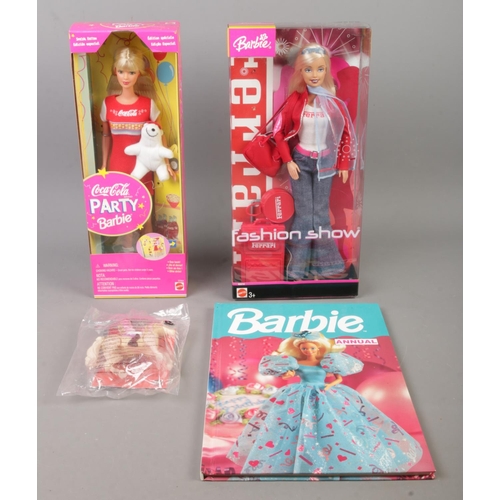 87 - A collection of boxed Barbie figures and accessories, produced by Mattel, Matchbox and Marvel. To in... 