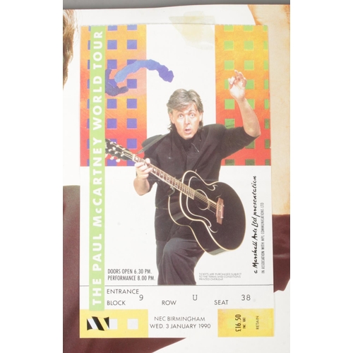 78 - A Paul McCartney programme and ticket issued from the 'Paul McCartney World Tour, 1990'. The ticket ... 
