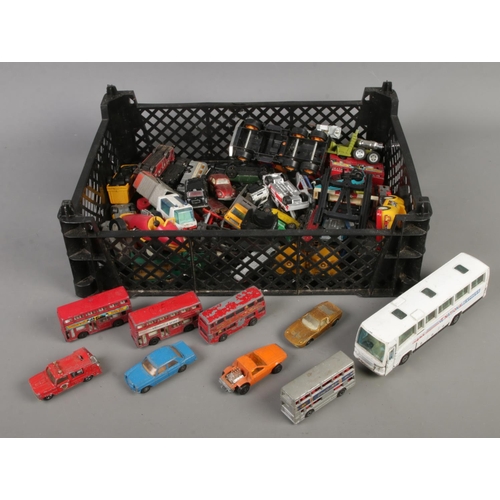 254 - A box of diecast vehicles. Includes Corgi, Matchbox, etc.