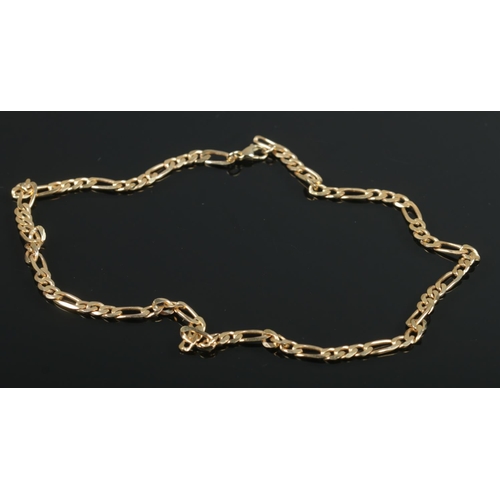 506 - A 9ct gold 18 inch figaro necklace. 15.62g.