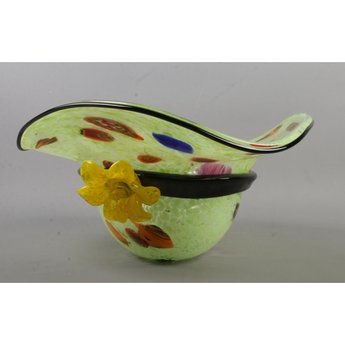 12 - A Murano style glass bowl formed in the shape of a ladies hat. Diameter 36cm.