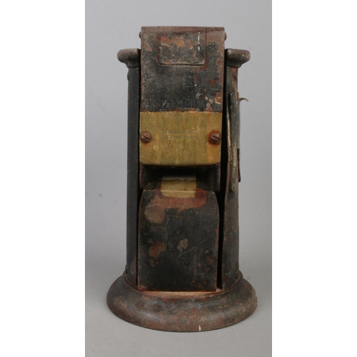 150 - A J.B. Edmondson, Knowsley St, Cheetham, Manchester brass and cast metal ticket press. Stamped B2775... 