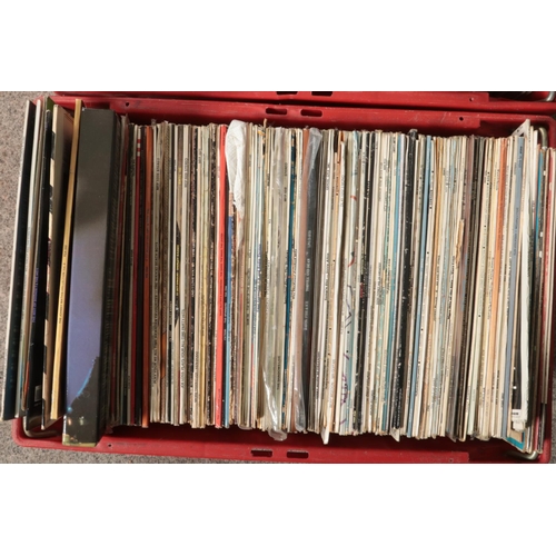 216 - Three large boxes of LP records. Mostly easy listening examples, etc.