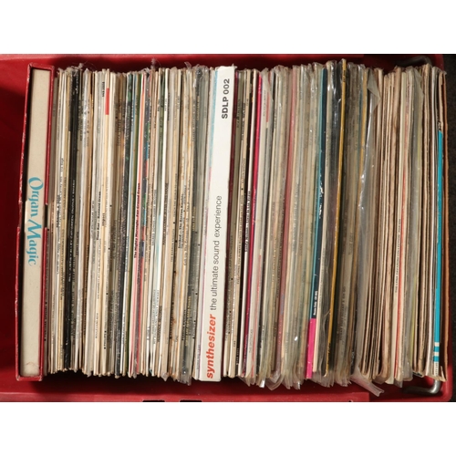 216 - Three large boxes of LP records. Mostly easy listening examples, etc.