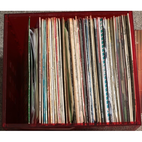 238 - Three boxes of assorted LP vinyl records of mainly pop and easy listening to include ABBA, Bucks Fiz... 