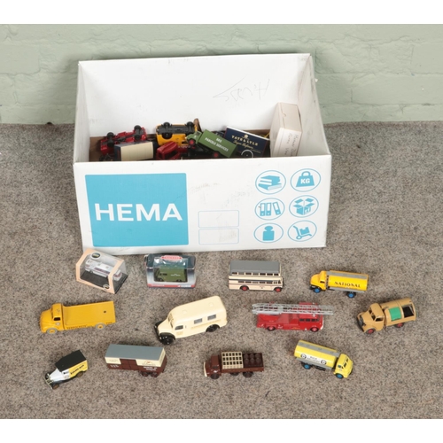 265 - A box containing a good collection of diecast vehicles to include Vanguards, Lesney, Matchbox, Corgi... 