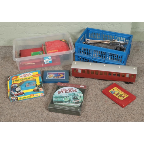 306 - Two boxes of miscellaneous to include Meccano, Scalextric, Thomas & Friends, etc.