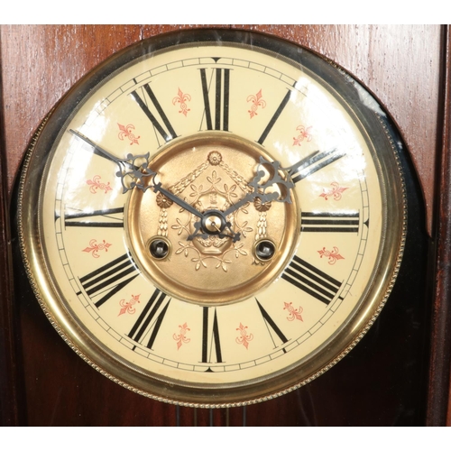 439 - A Friedrich Mauthe Schwenningen (FMS) early 20th century Vienna wall clock featuring roman numeral d... 