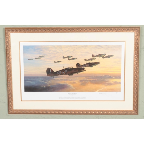 445 - A framed limited edition military aviation print by Mark Postlethwaite, signed in pencil by the arti... 