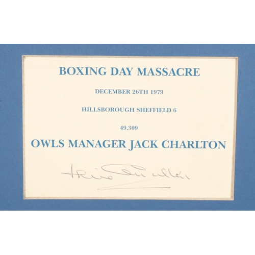 453 - Four framed signed pictures/prints. Includes a Sheffield Wednesday FC vs Sheffield United FC boxing ... 