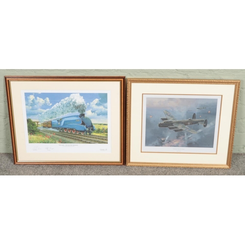 455 - Two framed prints. Includes a limited edition print by Kevin Tweddell, titled 'Mallard - The Record ... 