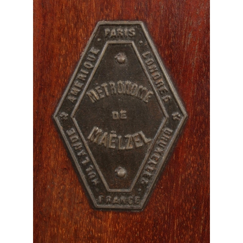 73 - Two mahogany cased metronomes stamped for 'Metronome de Maelzel' and 'Metronome Nach Maelzel'. 22cm ... 