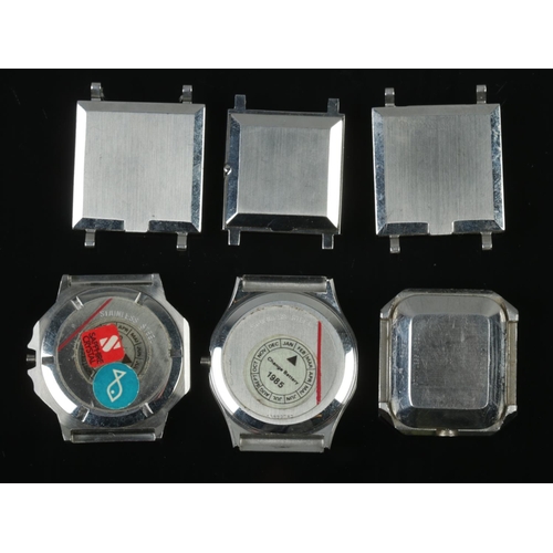 498 - Six stainless steel Longines watch cases