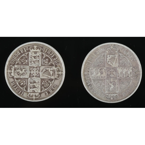 504 - Two Victorian silver gothic florins. Includes 1872 and 1876.